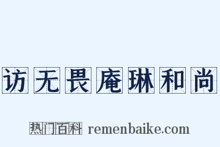 访无畏庵琳和尚是什么意思的图片